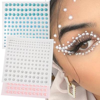 165pcs Self Adhesive Hair Pearls Stickers Nail DIY Face Pearls Stickers  for Hair Face Makeup