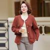 New Middle-aged Mother Autumn Jacket Fashionable Large Size Middle-aged and Elderly Women's Fashionable Small Fragrance Tweed Top