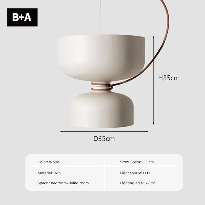 Nordic Modern Restaurant Pendant Light Iron Black White Retro Bar Bedroom Living Room Pendent Lamp Decoration Lighting Fixtures
