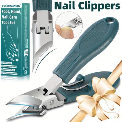 1 st Valkenbek Schuin Nagelknipper - Roestvrij Staal 25° Schuin Mes, Brede Kaken Anti-Spat Schuin Ontwerp voor Dikke & Ingegroeide Nagels, Ergonomisch Handvat