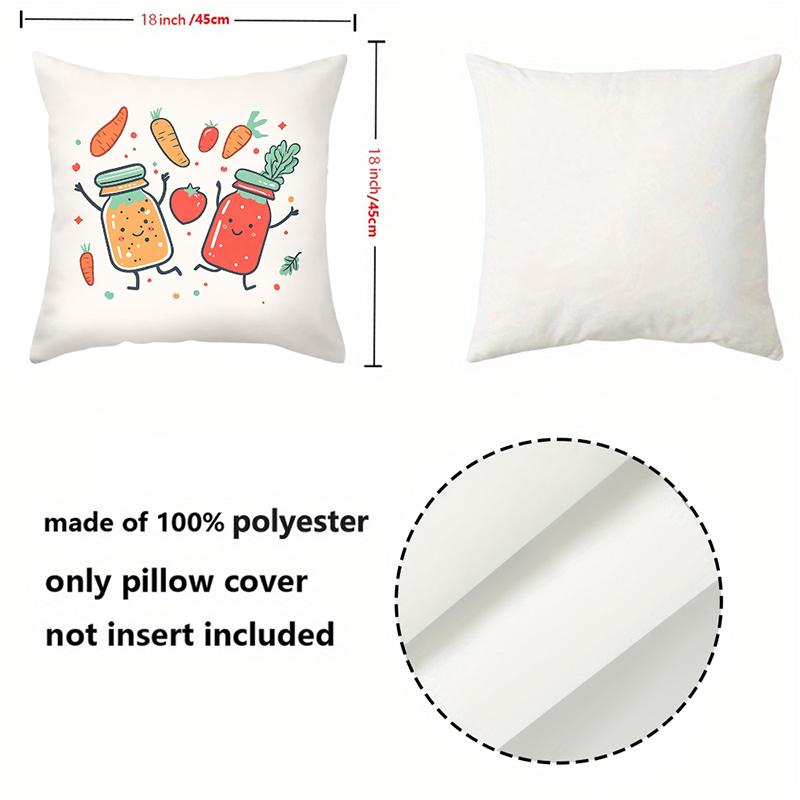 Cute Cartoon Vegetable Printed Throw Pillow Covers Polyester pillowcase, sofa decorative cushion cov Headboard Pillow