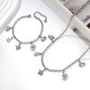 Gold-Plated Titanium Ocean-Inspired Necklace & Bracelet Set with Starfish and Fish Pendants - Versatile Women's Jewelry