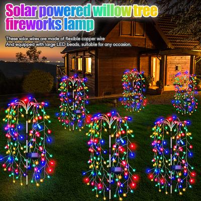 200/100LED Zewnętrzne Solarne Oświetlenie Fajerwerkowe Dekoracja Lampka Led Lampki Bajkowe Lampa Ramadanowa Wodoodporne Lampki Sznurowe na Dziedzińce