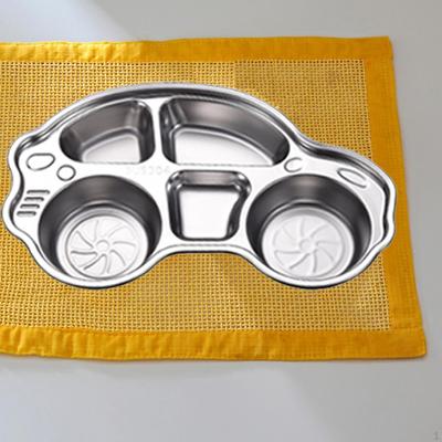 Plato de Cena para Niños Acero Inoxidable Dividido Bandeja de Comida para Picnic Plato de Servir para