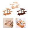 Display Riser Desktop Cabinet Organizer Wood Display Stand Shelf for Dolls