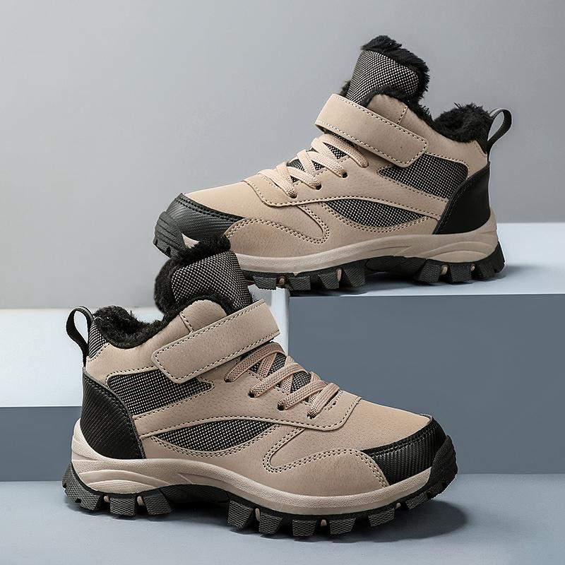 Zimní chlapecké plus sametové teplé venkovní turistické boty bavlněné boty turistické bavlněné boty sněhule