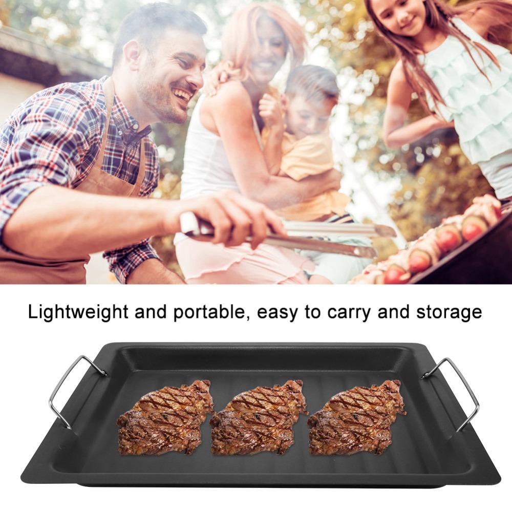 Schwarze Grillpfanne Antihaft-Grillpfanne Barbecue-Grillplatte Offene Flamme
