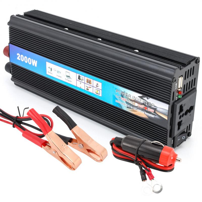 2000W Car Inverter 12V 220V Power Inverter AC 12V To 220V Car Voltage Converter With USB Charger For Phone Tablet