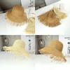 Hat Versatile Style Straw Woven Tassel Brimmed Womens Sunshade Hatscaps