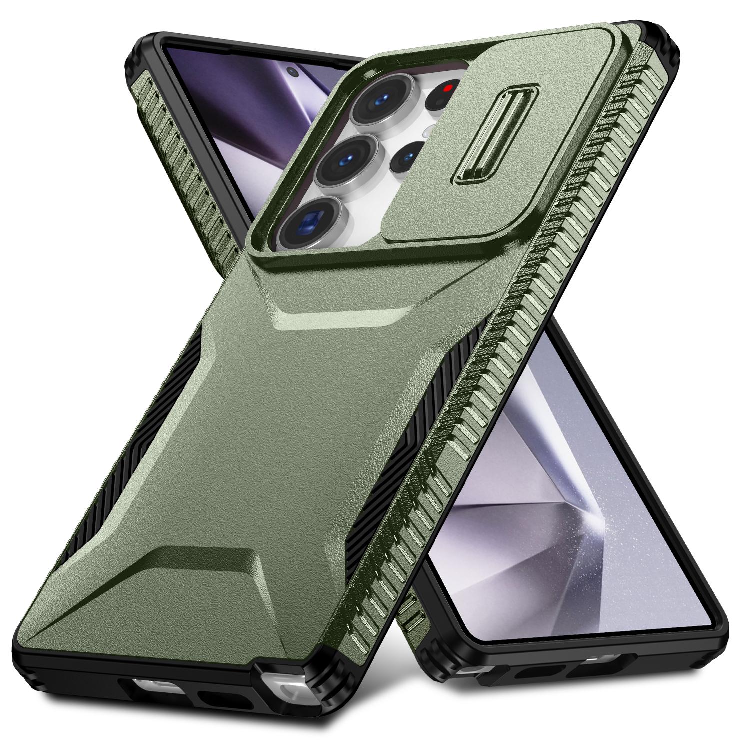 

Чохол для Samsung Galaxy S25 Ultra Camshield TPU+PC з нековзним боковим краєм Green