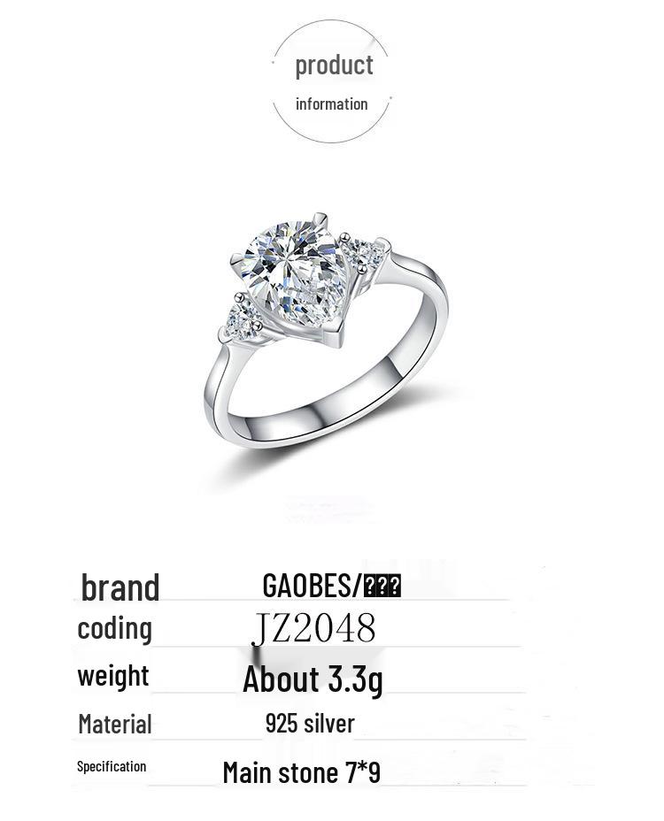 New S925 Sterling Silver Women's Ring, Ice Cut Water Drop Design In Blue, Yellow, Pink, White Colors with Simple Diamond Accents.