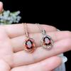 Imitation Natural Garnet Women's Jewelry Set: Ring, Pendant, Earrings