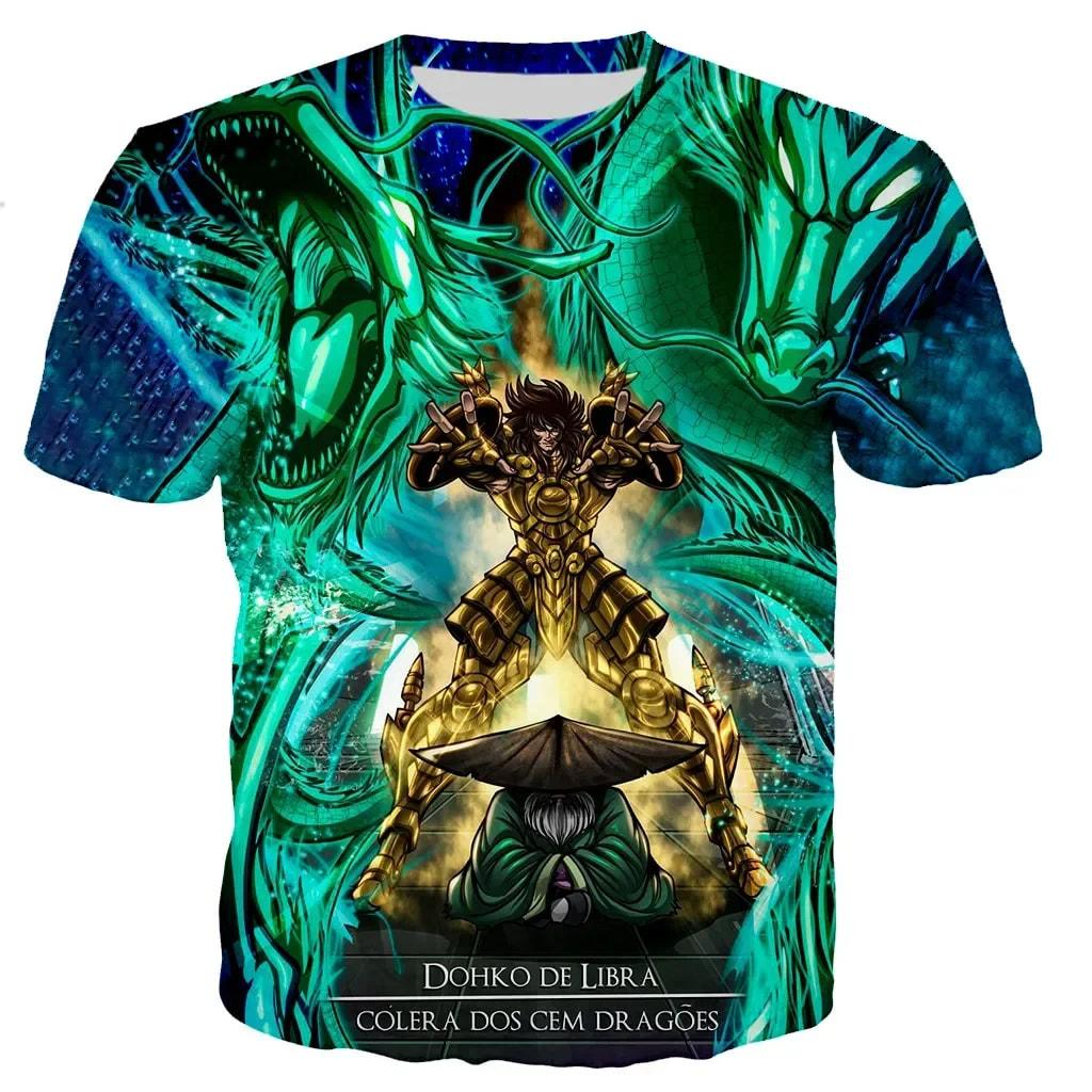 Anime The Knights of The Zodiac Saint Seiya 3D Printed T Shirt For Men Women Short Sleeve Harajuku Style Tops Trend Kid Y2k Tees