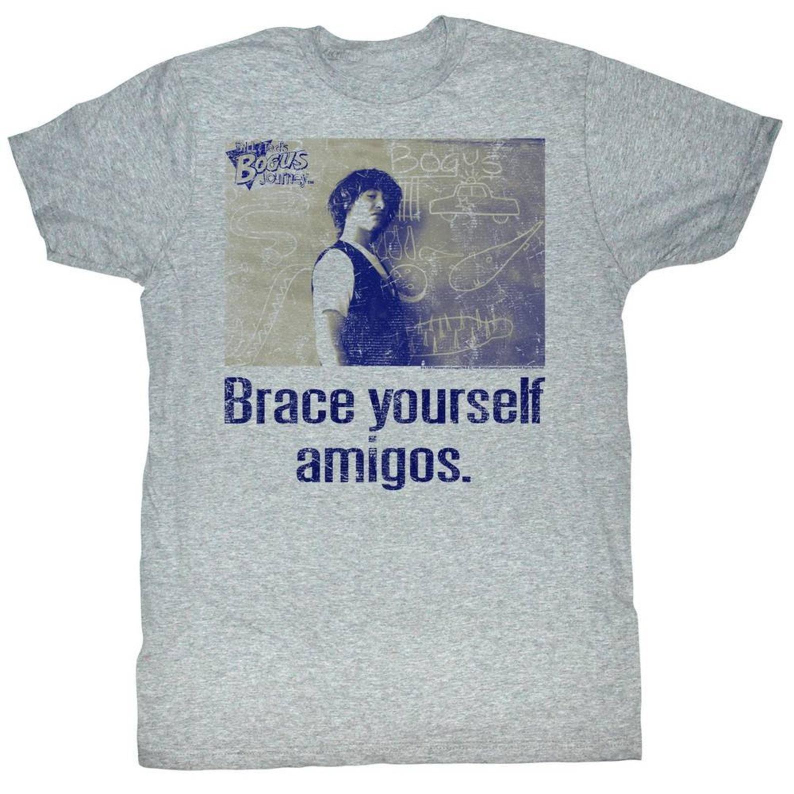 Bill and Ted Brace Yourself Gray Heather Adult T-Shirt XL