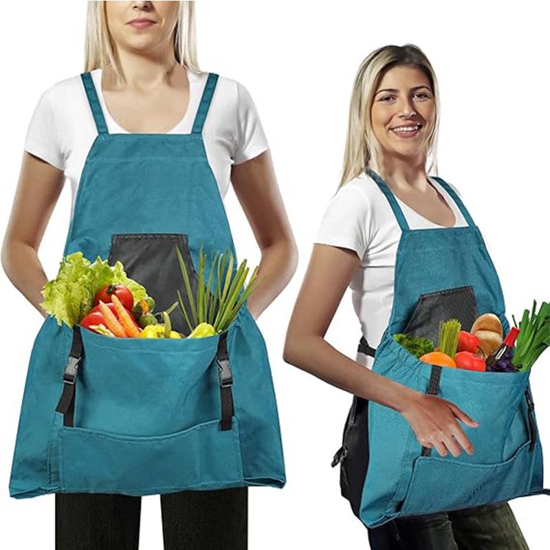 Cross-Border Gardening Apron with Large Pockets and Quick Release for Harvesting and Storage