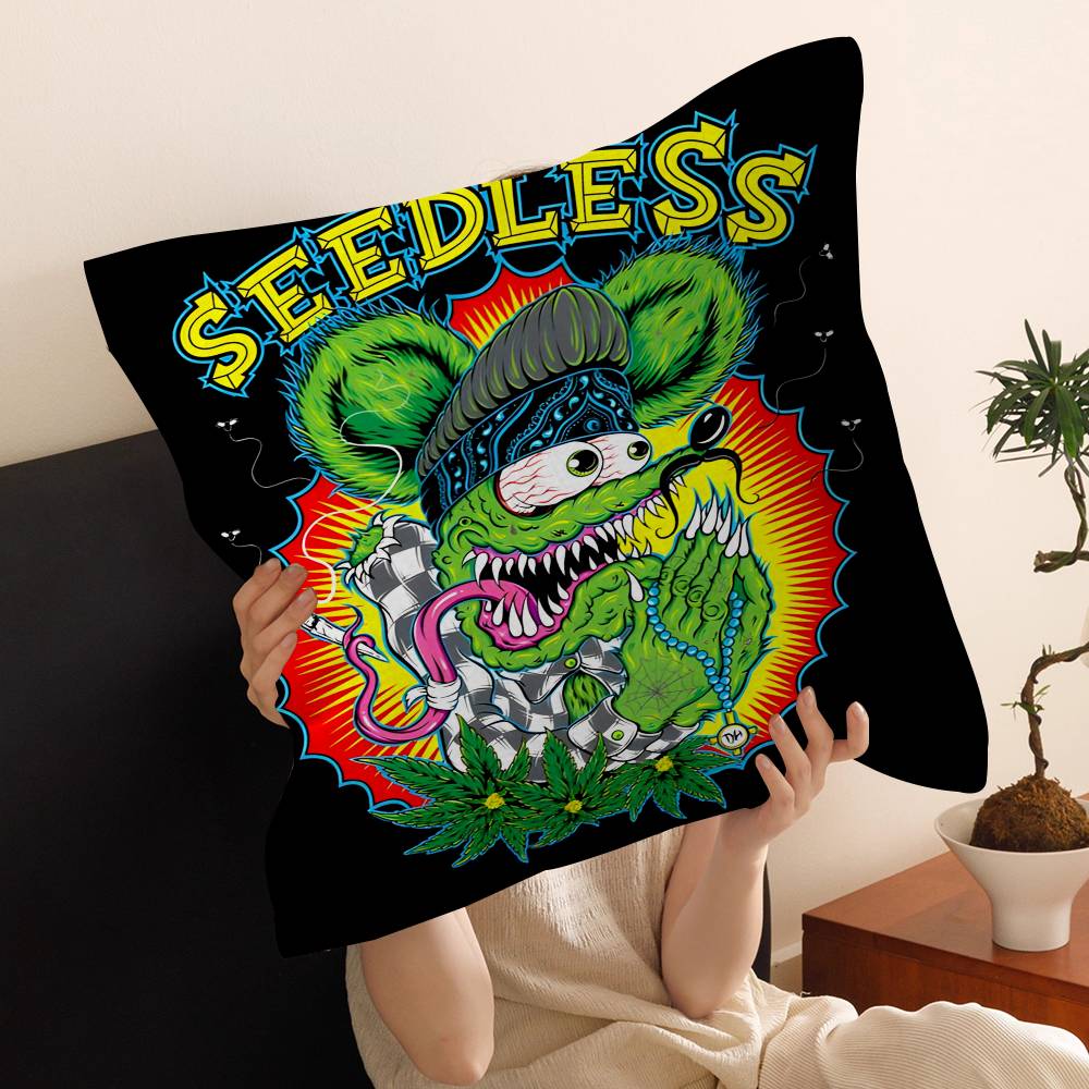 R-Rat F-Fink Maple Design Cushion Cover Happy Autumn Harvest decor Holiday Decorati Pillow Cover 30x30 cm