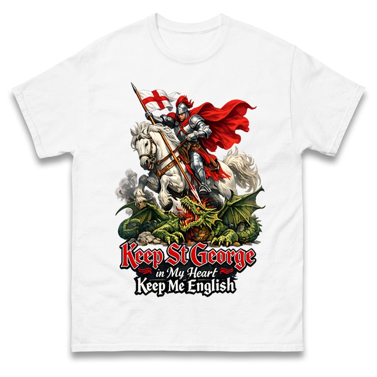 St George Slaying Dragon Keep St George In My Heart T Shirt, St Georges Day Tee S разноцветный
