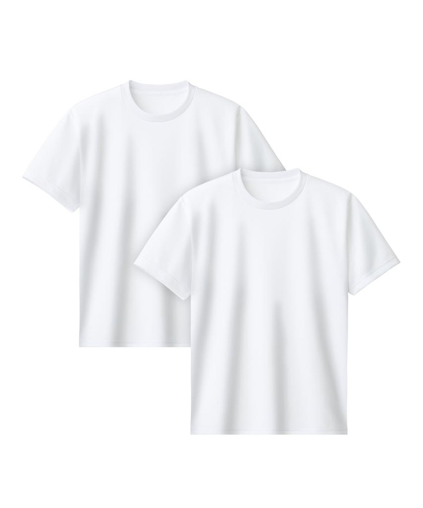 Muji [2Pack] Mooz Poly Mesh Air Cool Dry Round Unisex Short Sleeve T-Shirt