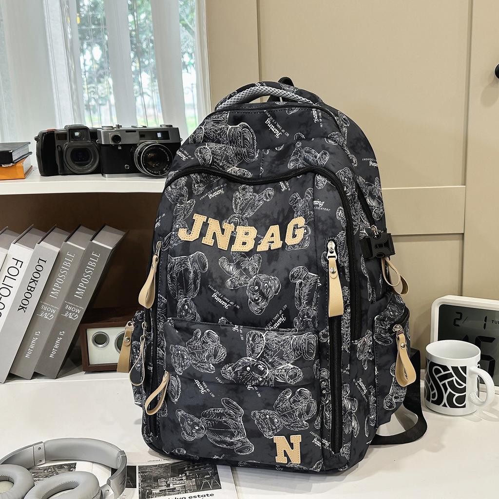 Schoolbag Burden Reduction School Bag Boys High School Students Large Capacity Backpack Junior High School Girls Printed College Students Leisure