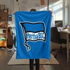 Hertha BSC Berlin Printed Flannel Blanket, Soft Throw for Bedroom Sofa, Washable,soccer Fan Merchandise, Great Gift.