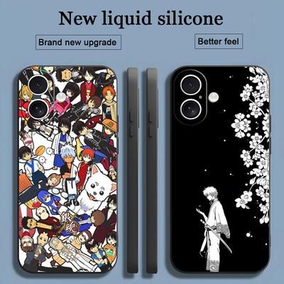 Gintama Popular Anime Cool Phone Case For iPhone 16 15 14 13 12 11 X XR XS 8 Plus Mini Pro Max Soft Black Shockproof Cover
