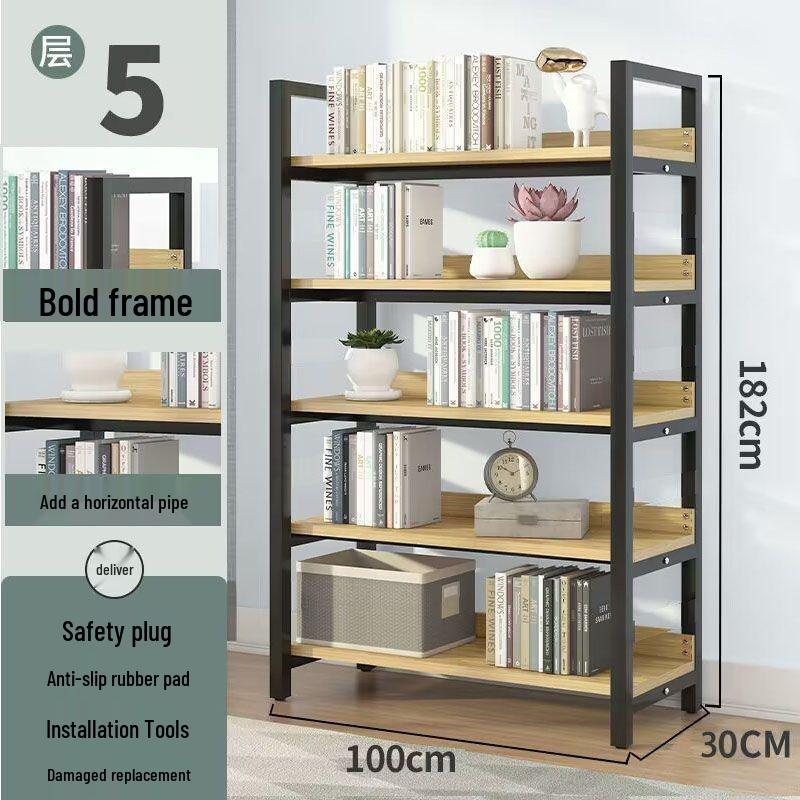 Multilayer Floor Standing Bookshelf and Storage Rack