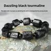 Natural Black Tourmaline Bracelet | Raw Crystal Energy Protection | EMF Radiation Shield | Grounding Healing Stone | Chakra Balancing Jewelry