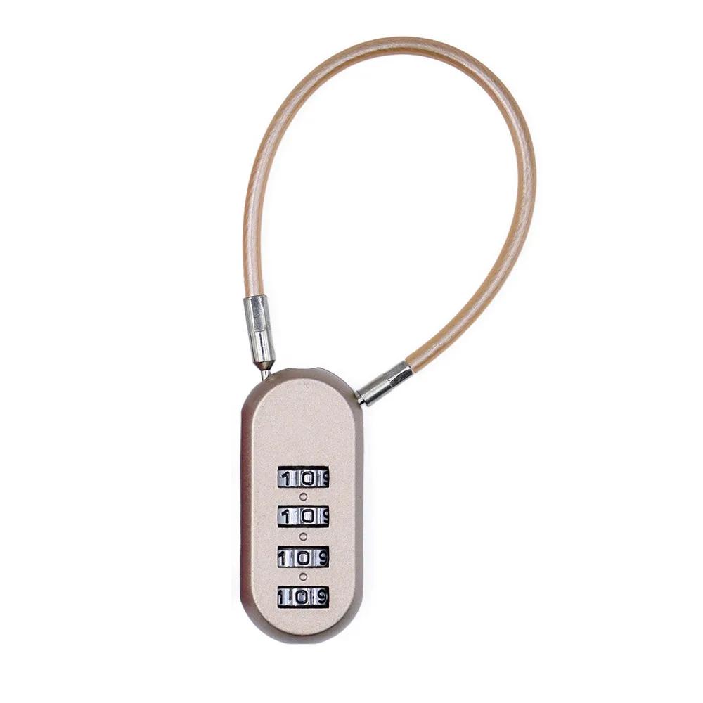 

Zinc alloy 4 Digit Password Lock Wire Rope Anti-theft Dormitory Cabinet Lock Padlock Security Coded Lock for Home&Travel рожевий колір золота