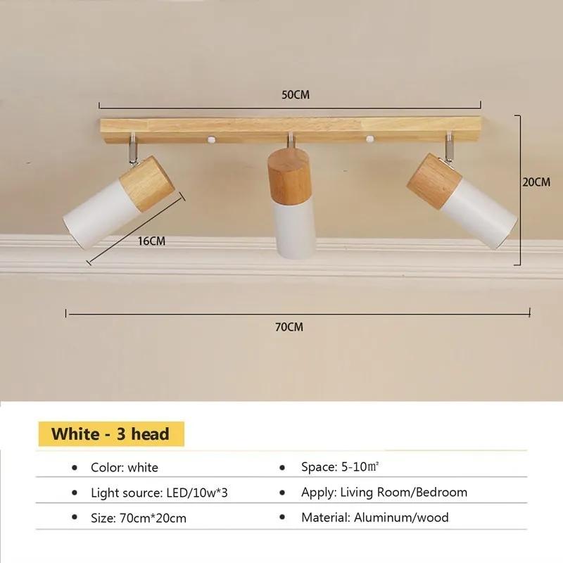 Modern LED Ceiling Light Iron Rotatable 1/3 Head Spotlight For Living Room Study Bedroom Dining Room Indoor Illumination Fixture