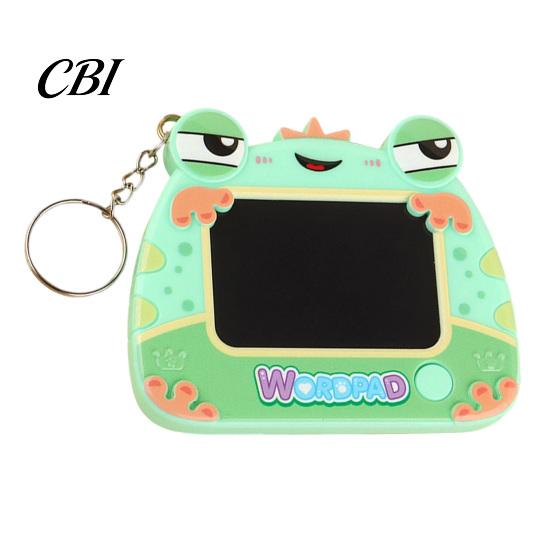 Wiederverwendbares Schreibblock Mini Zeichenbrett Schlüsselanhänger für Kinder, Cartoon Frosch mit Schlüsselring, Hängendes Kritzel Skizze Schultasche LCD Tablet Anhänger