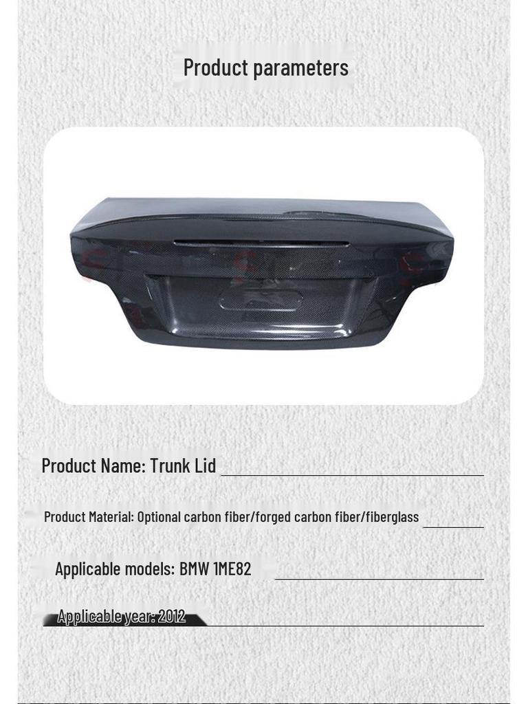 BMW 1 Series E82 CSL Style Carbon Fiber Ducktail Trunk Spoiler