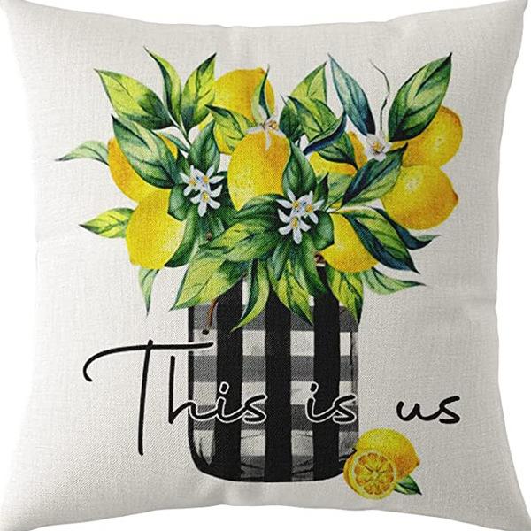 Flowers Daisy Tulip Printed Linen Pillow Case Home Living Room Sofa Bedroom Pillow Case