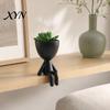 Indoor Plant Pot Ornament 3D Printed Sitting Human Figure Succulents Planter, 2-in-1 Desktop & Decor Ornament, Matte Finish Office Desk Planter