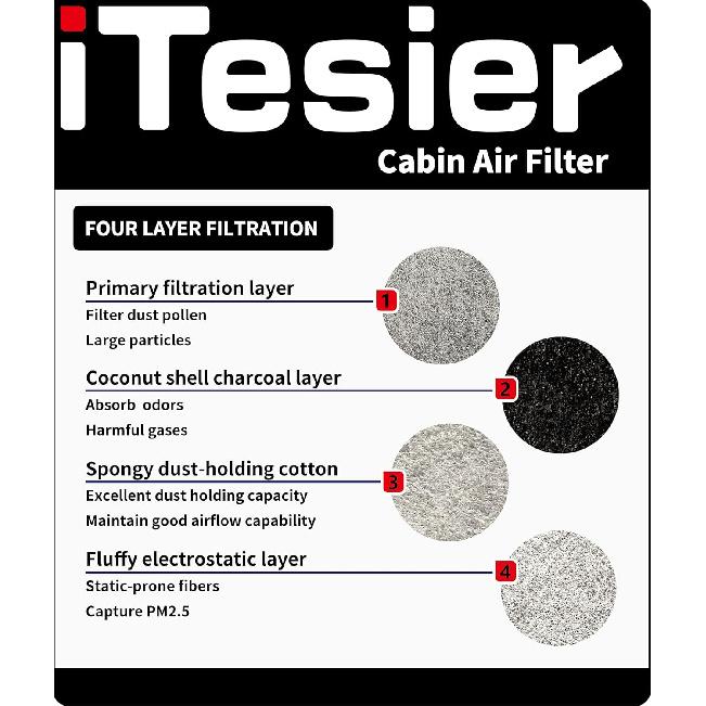 Engine Cabin Air Filter Kit For Pilot 3.5L ( 2024 2025), MDX 3.5L ONLY (-2025), Replaces 17220-61A-A00, 80292-TF0-G01, SA50144 (Only For 3.5L)