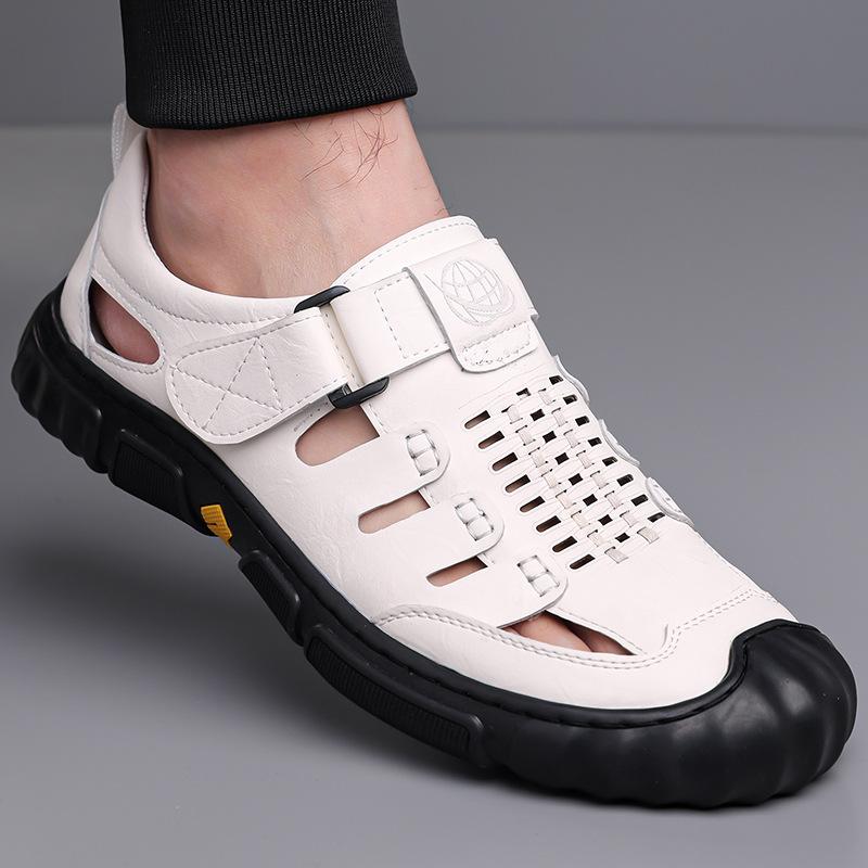 2025 Baotou Sandals Men's Trendy Summer New Velcro Hollow Breathable Casual Dad Shoes Non-slip 5326