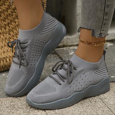 Breathable Knitting Non-Slip Flats Women Slip-On Flat Heels Tennis Shoes Woman Lightweight Plus Size 43 Casual Sneakers Ladies