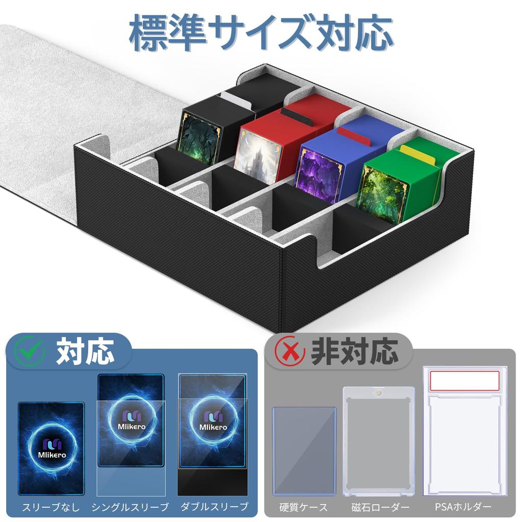 Mlikero Deck Case Card Large Holds 2400 Trading Card Magnetic Trading Card Storage Includes 10 Dividers and 4 Foam Compatible with Duel and Various