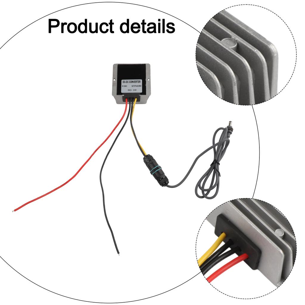 12V To 57V Power Adapter Mobile Internet 74*74*32mm Power Converter Quick-Install Design Rugged Weatherproof Design
