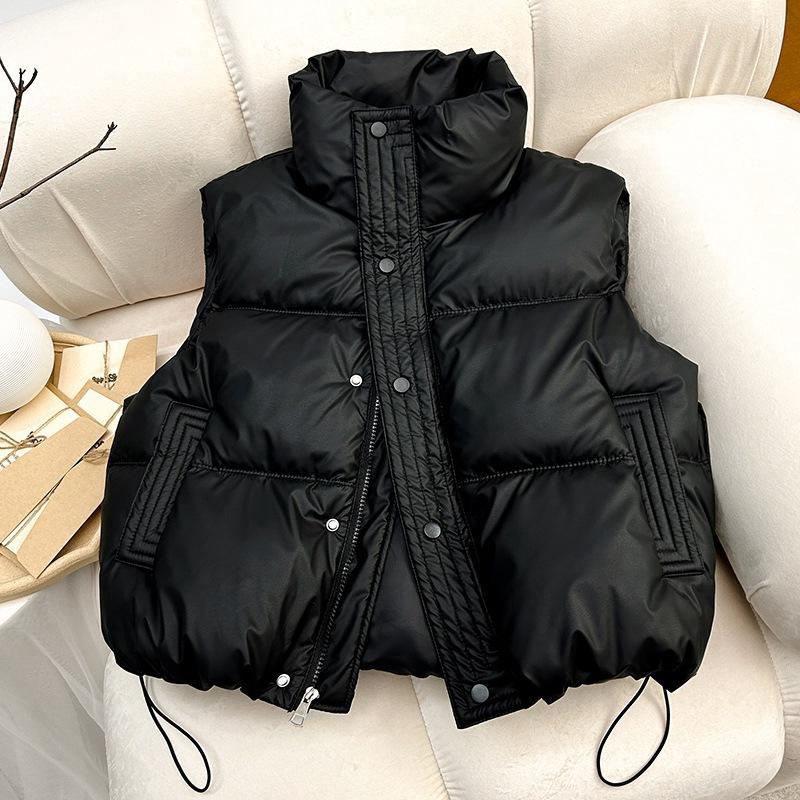Cotton Vest Women's Short Autumn and Winter Korean Version Vest Padded Jacket Thickened Vest