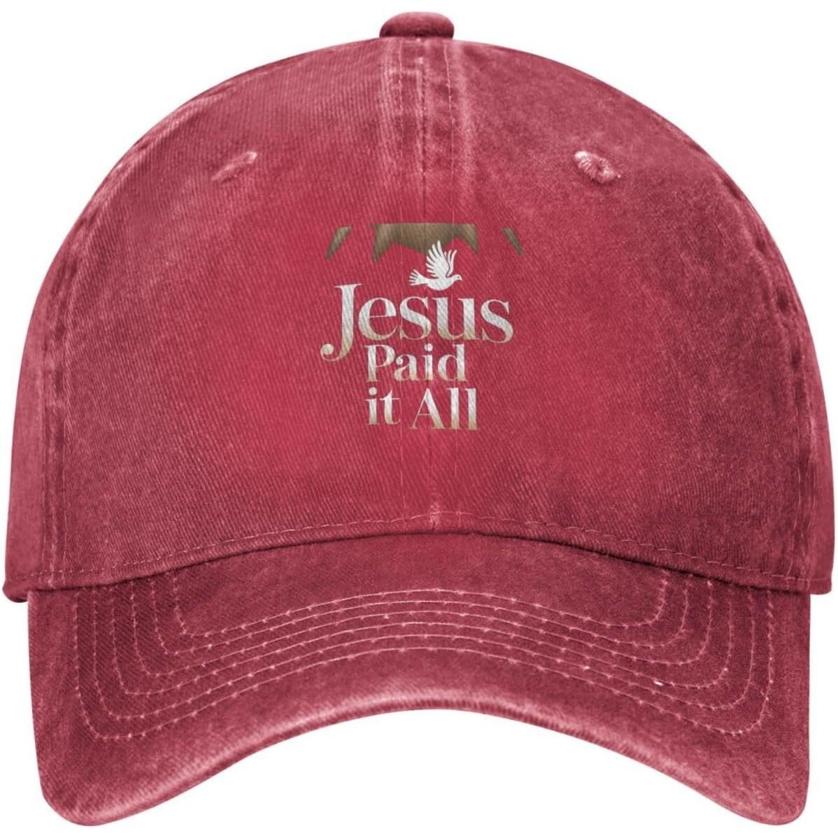 Jesus Paid It All Dove Religious Baseball Cap Adult Cotton Casual Adjustable Unisex Dad Hat Can Be Adjusted