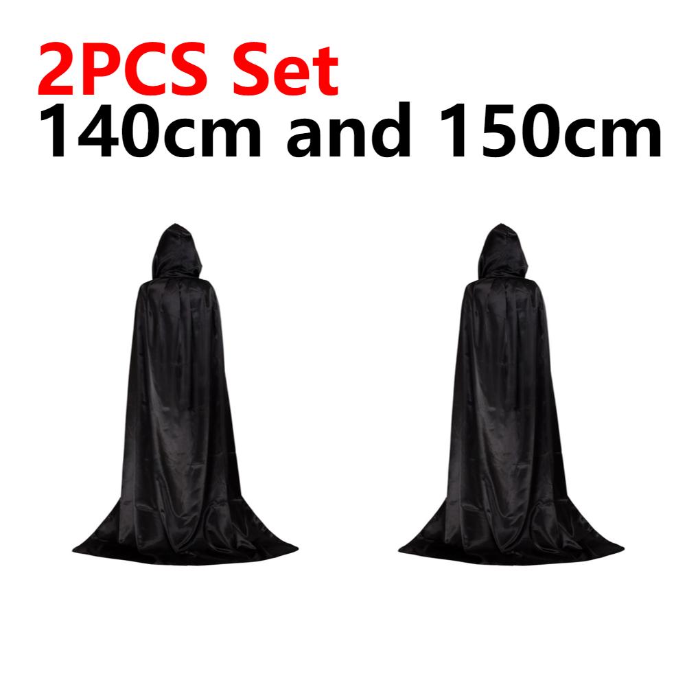 90-150cm Halloween Hooded Cloak Cape Halloween Christmas Cosplay Costume Devil Witch Vampire Cloak Halloween Costumes Party Cape