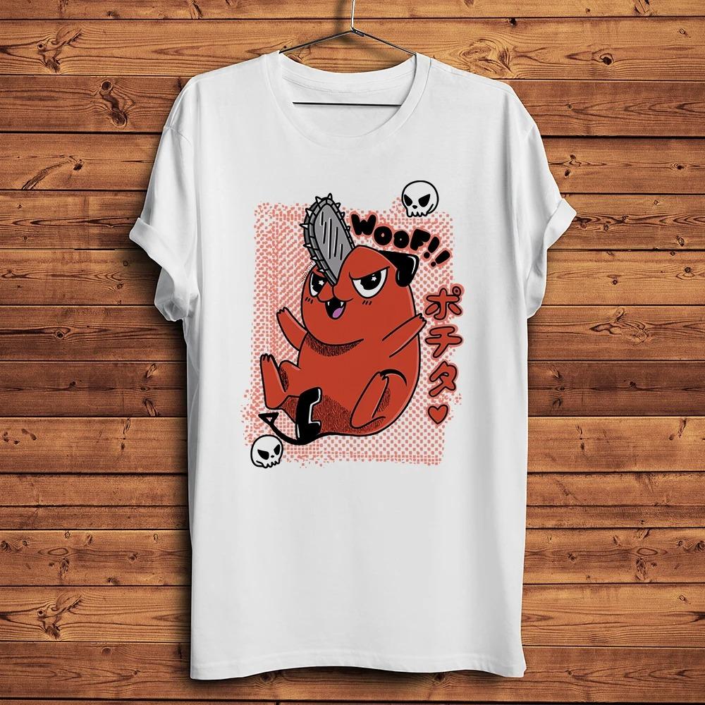 Pochita Poster T Shirt Chainsaw Man Graphic Oversized T-shirt Couple Aesthetic Clothes Trendy Tshirt Short Sleeve Retro Clothing