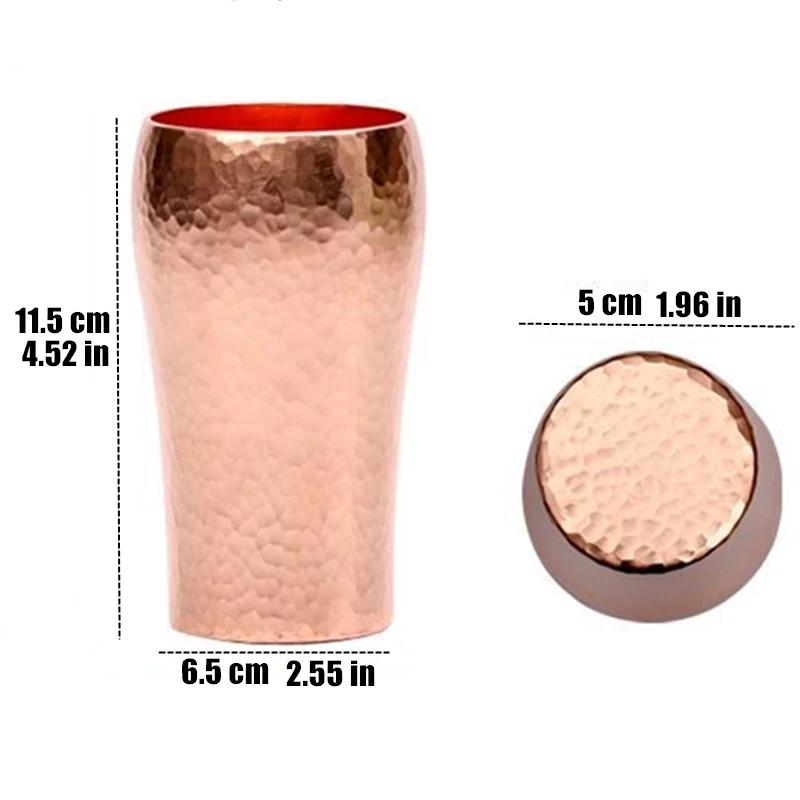 Handcrafted Pure Copper Coffee Cup Beer Milk Mug Retro Embossed Hammer Thickened Water 250ml Breakfast Drinkware Tea Tableware 250ml 9.5oz