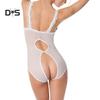 Shalimar Open Bust Crotchless See-through Babydoll Bodysuit Erotic Underwear