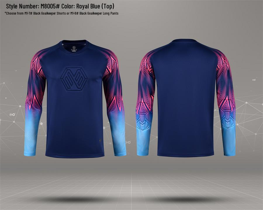 

Goalkeeper Uniform Set with Padded Protection - Long Sleeve Top & Short Pants for Kids & Adults XXXL