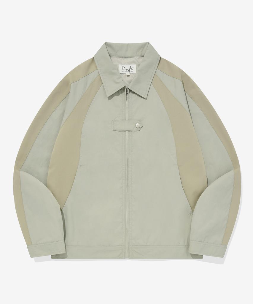 Physical Department Colorblock Curve Trucker Jacket Greige