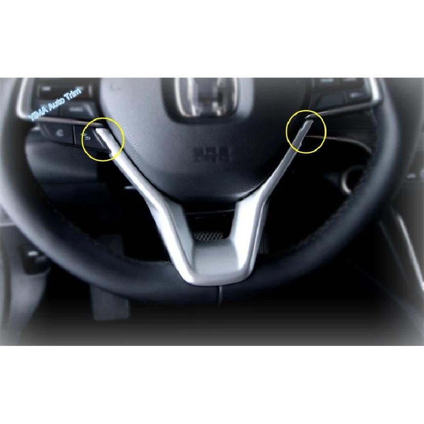 Lapetus Auto Styling Steering Wheel Strip Cover Trim 2 Colors / Matte / Carbon Fiber Style Fit For Honda Accord 2018 - ABS