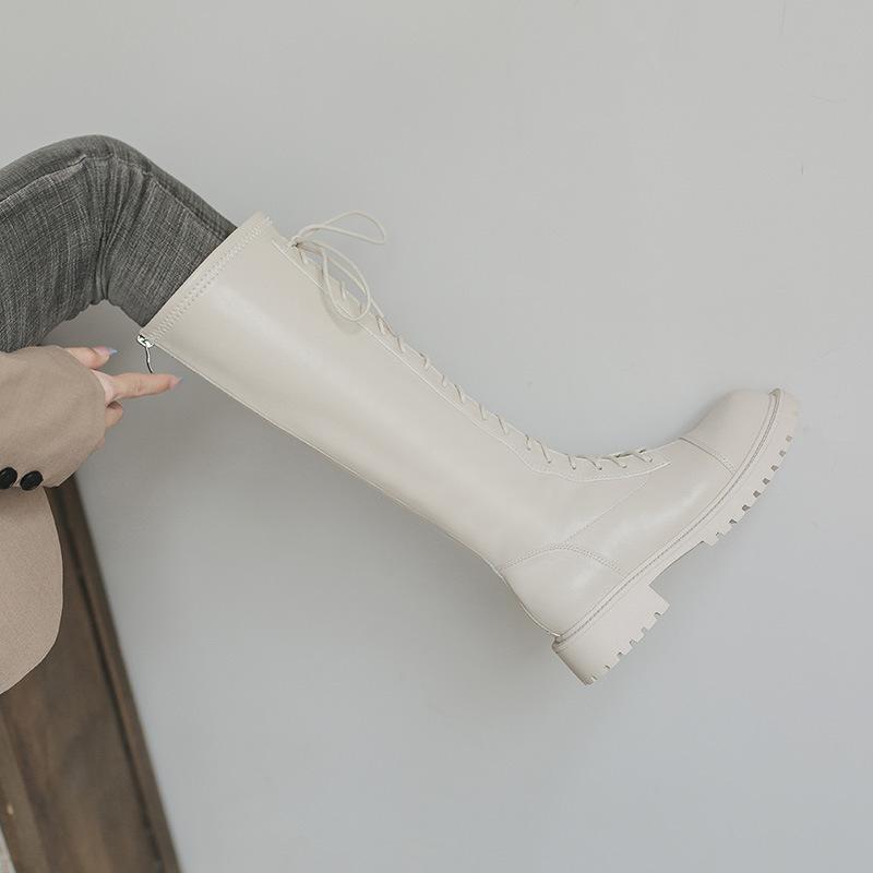 Long boots but knee skinny Martin boots high boots women's thick-soled versatile British knight boots increase height