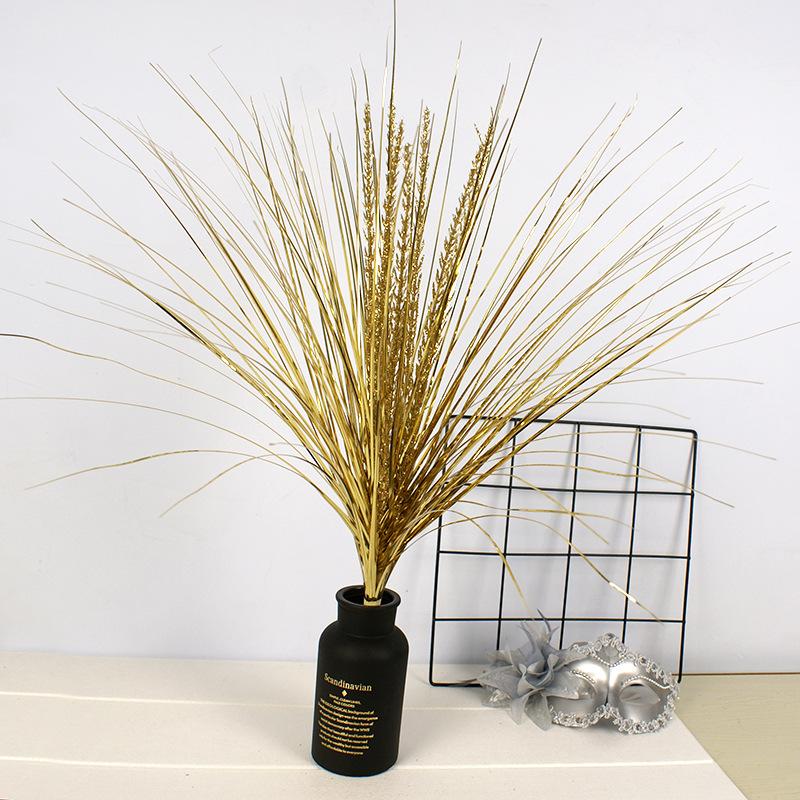 Simulated Gold Powder Christmas Branch Tower Pine Grass PVC False Grass Gold Powder Reed Tower Pine Grass Festival Decoration