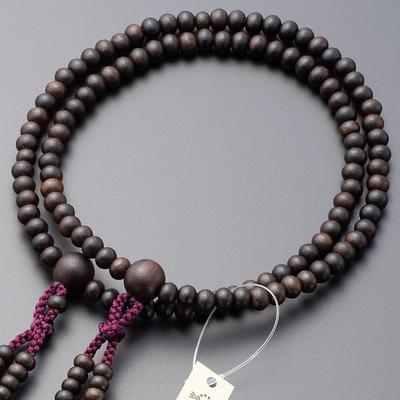 Buddhist Altar Shop Takita Shoten Prayer Shingon Authentic Prayer Beads for Striped Ebony 8 Pure Silk Hanabon Beads Bag Kyoto Prayer Certificate